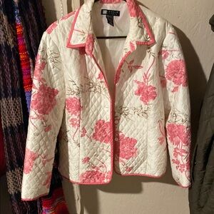 Carole Little Pink and White Floral Blazer